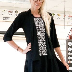 Black & White Mock Cardigan